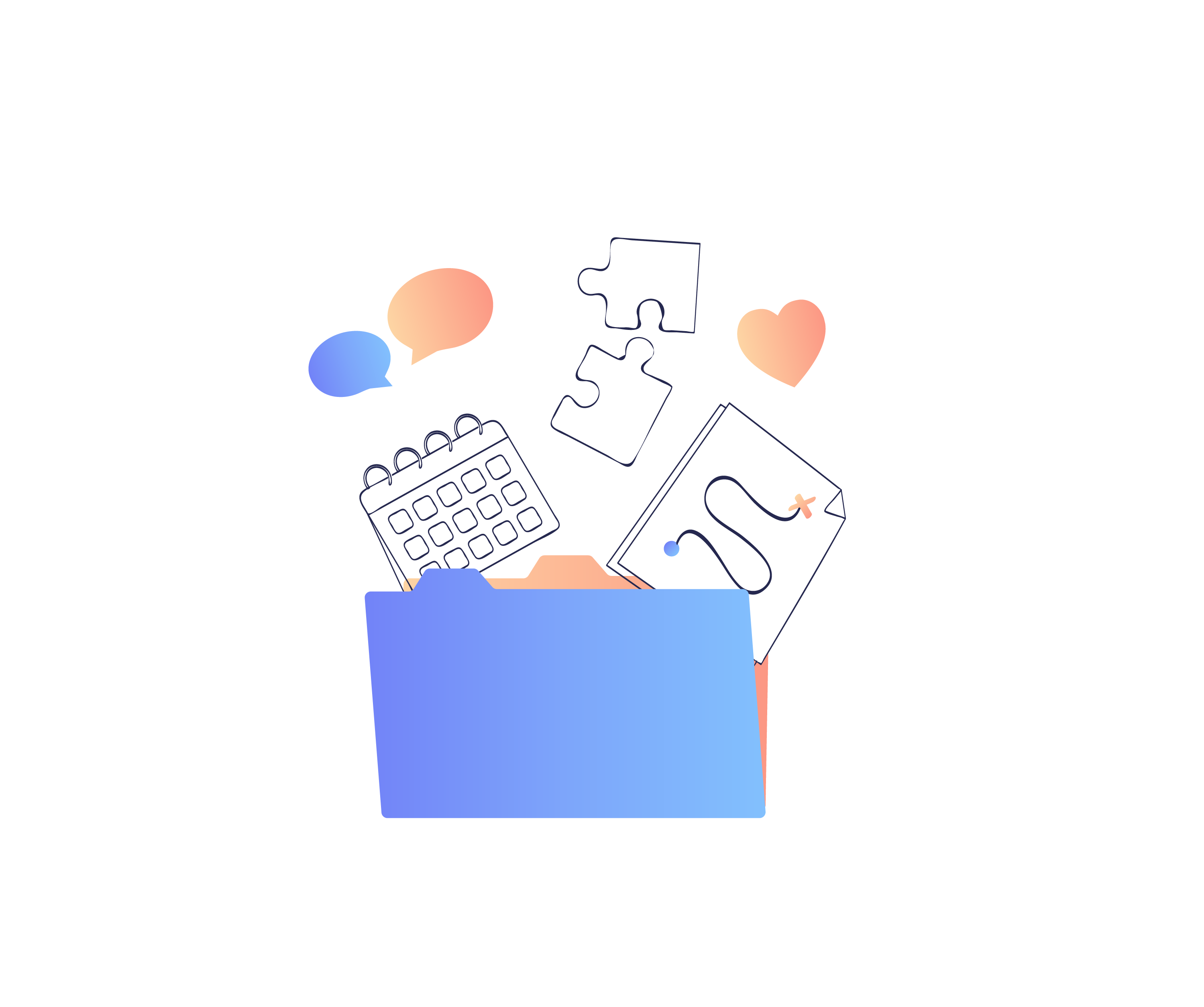 Different contents being put in a folder