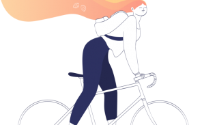 A girl riding a bike