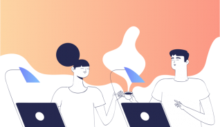 Two colleagues working together