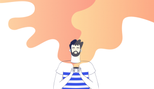 A young man enjoying a cup of coffee