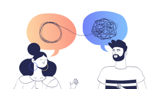 Two people having a conversation